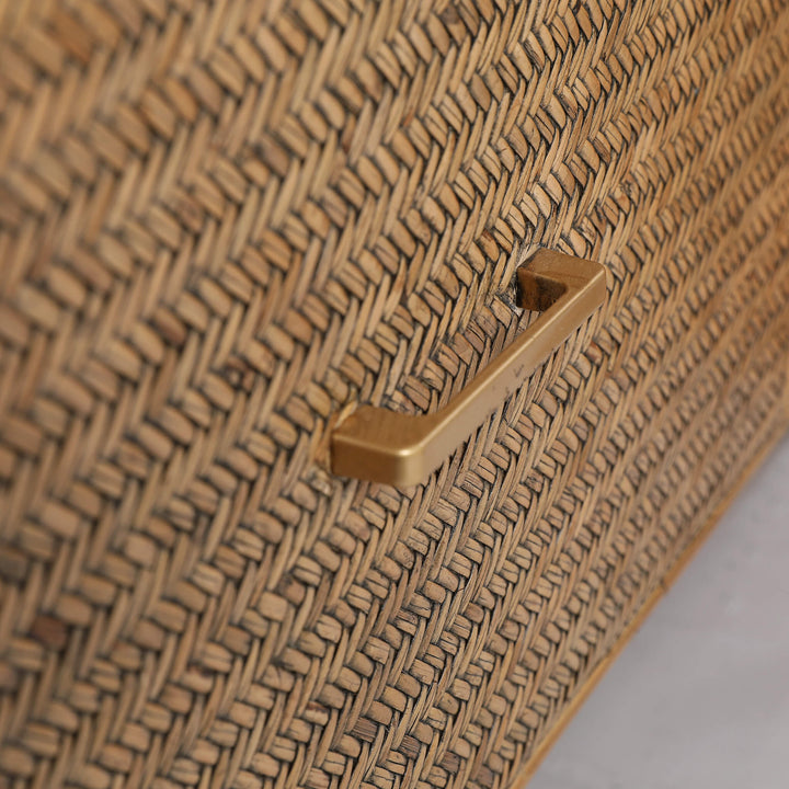 SAN AUGUSTINE RATTAN HERRING WEAVE  |  ENTERTAINMENT UNIT  |  NATURAL RATTAN