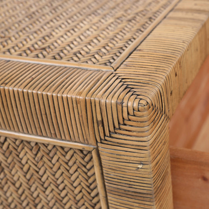 SAN AUGUSTINE RATTAN HERRING WEAVE  |  ENTERTAINMENT UNIT  |  NATURAL RATTAN