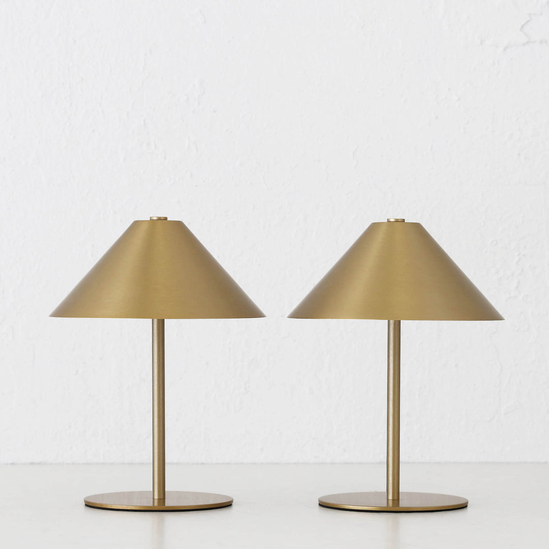 SAN CARLO LED RECHARGEABLE INDOOR/OUTDOOR LAMP BUNDLE X2  |  21CM  |  ANTIQUE BRASS