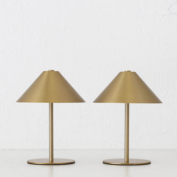 SAN CARLO LED RECHARGEABLE INDOOR/OUTDOOR LAMP BUNDLE X2  |  21CM  |  ANTIQUE BRASS