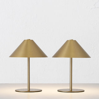 SAN CARLO LED RECHARGEABLE INDOOR/OUTDOOR LAMP BUNDLE X2  |  21CM  |  ANTIQUE BRASS