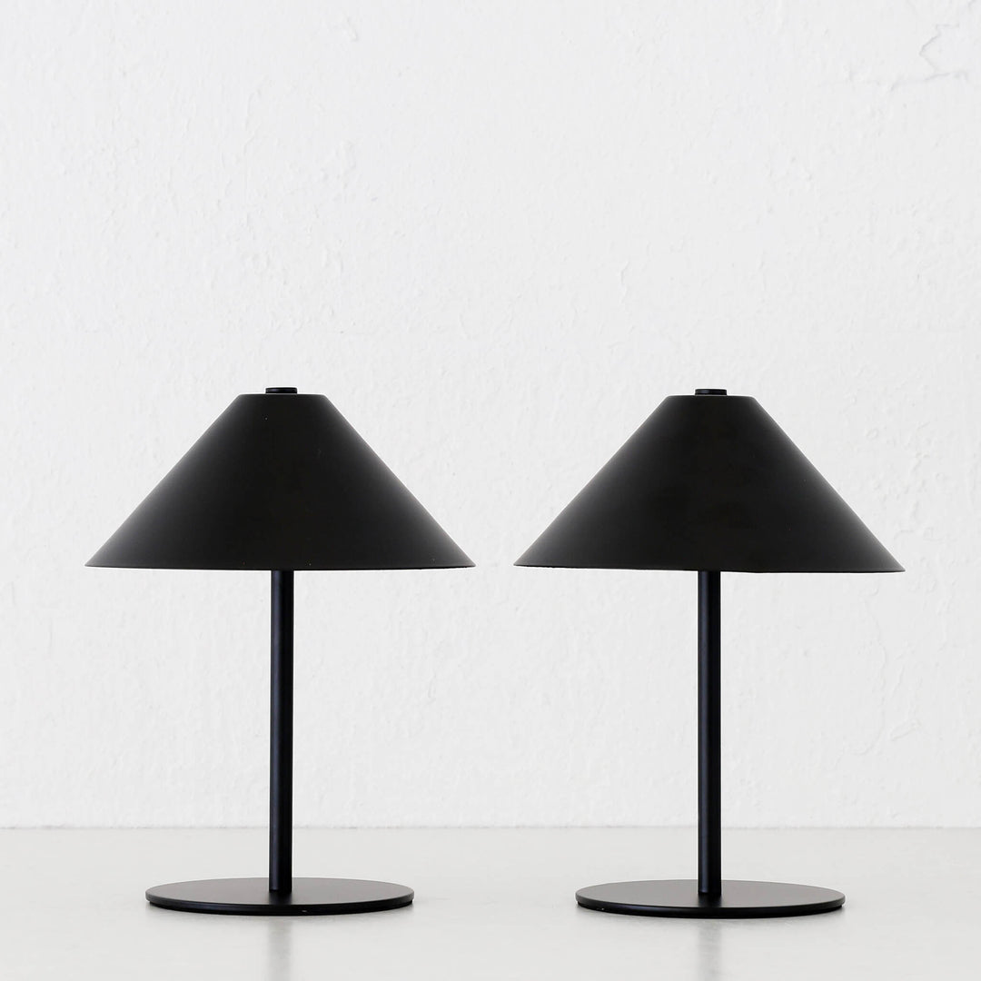 SAN CARLO LED RECHARGEABLE INDOOR/OUTDOOR LAMP BUNDLE X2  |  21CM  |  MATTE BLACK