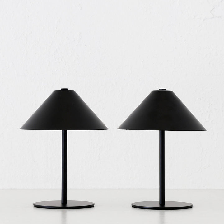 SAN CARLO LED RECHARGEABLE INDOOR/OUTDOOR LAMP BUNDLE X2  |  21CM  |  MATTE BLACK