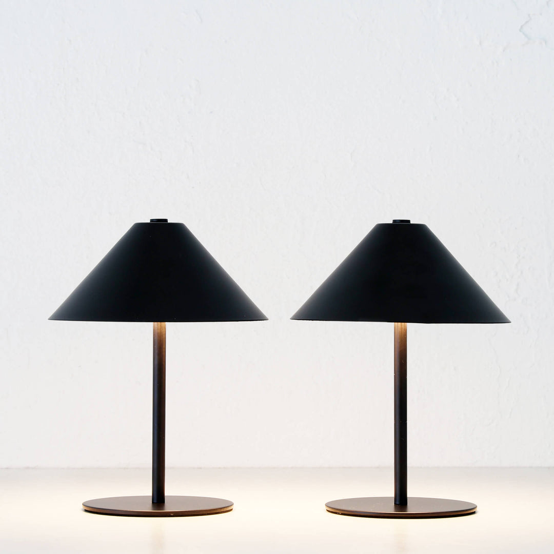 SAN CARLO LED RECHARGEABLE INDOOR/OUTDOOR LAMP BUNDLE X2  |  21CM  |  MATTE BLACK