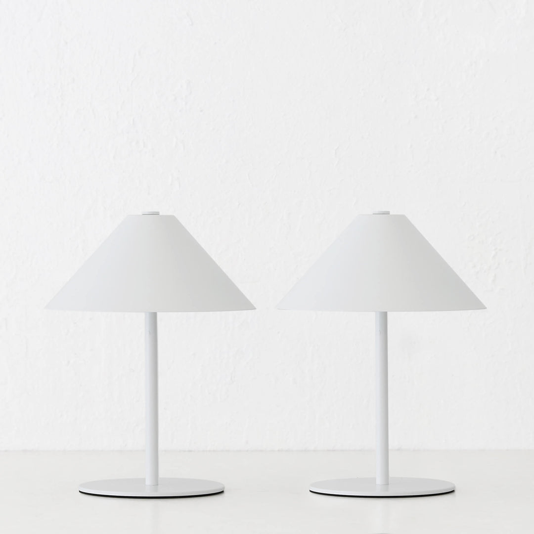 SAN CARLO LED RECHARGEABLE INDOOR/OUTDOOR LAMP BUNDLE X2  |  21CM  |  WHITE