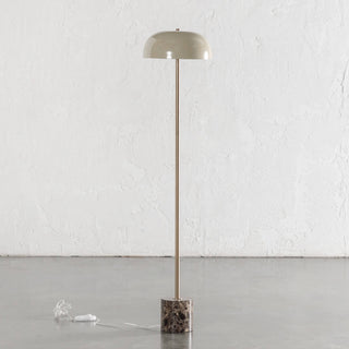 SAN LOURENCA MARBLE FLOOR LAMP  |  150CM  |  TAUPE SHADE + MOCHA MARBLE