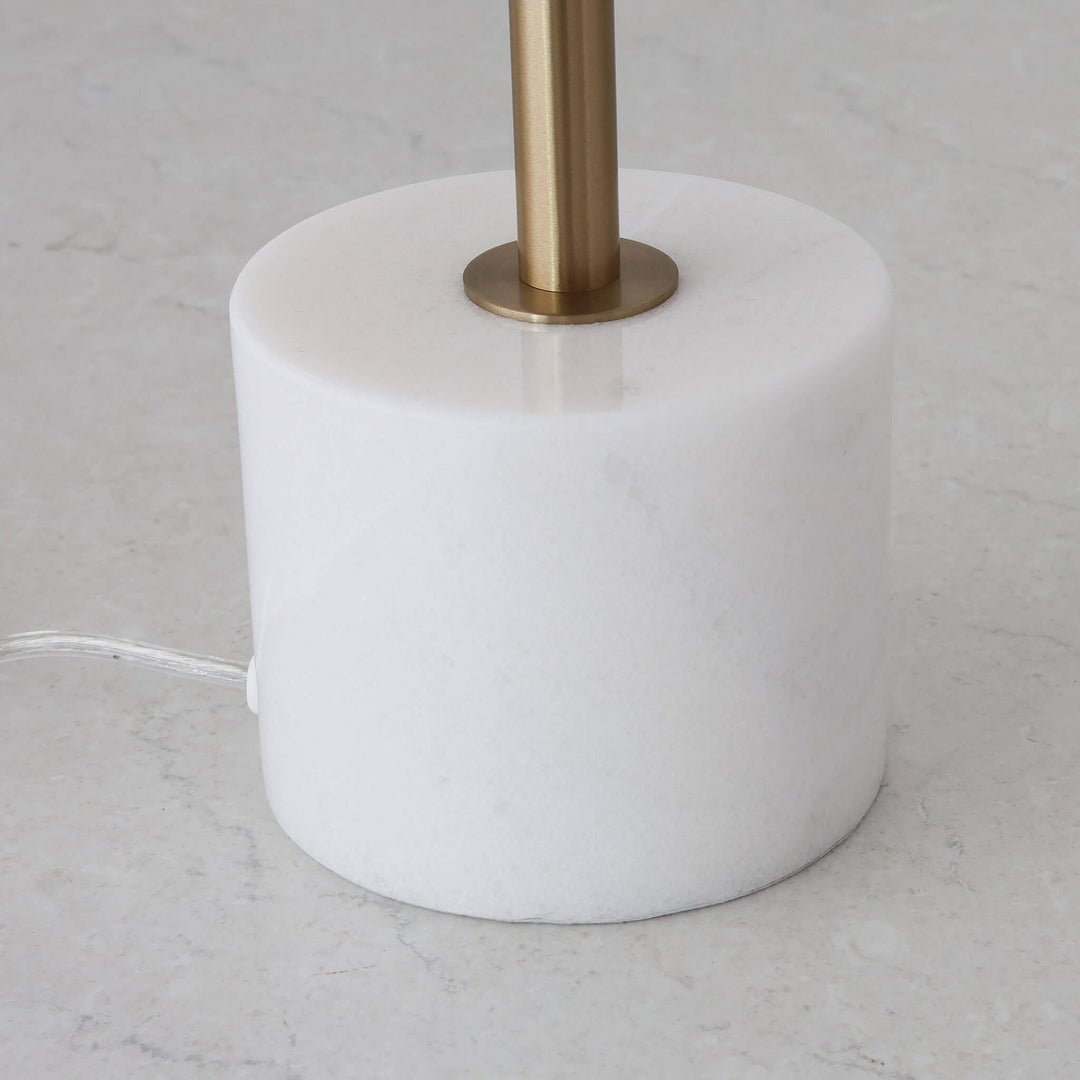 SAN LOURENCA MARBLE TABLE LAMP  |  ANTIQUE BRASS SHADE + WHITE MARBLE