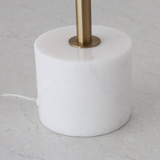 SAN LOURENCA MARBLE TABLE LAMP  |  ANTIQUE BRASS SHADE + WHITE MARBLE