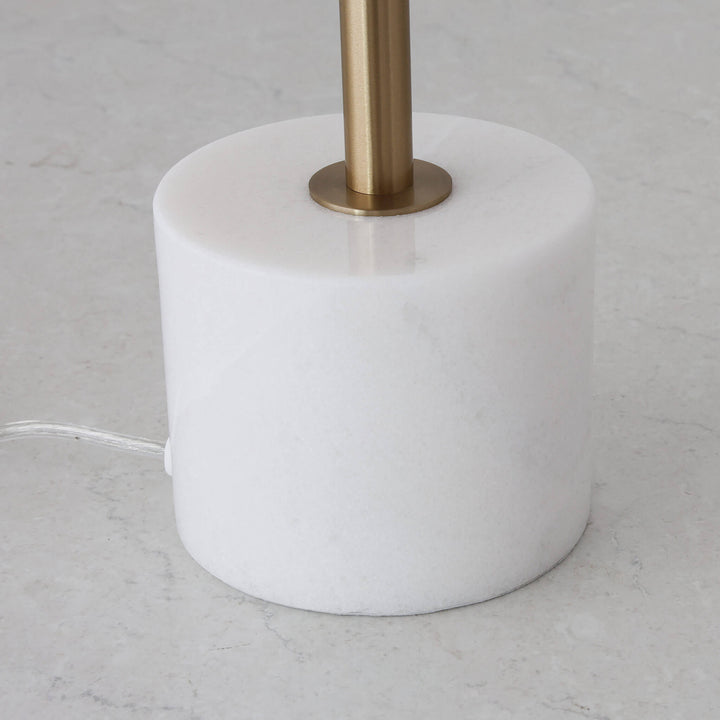 SAN LOURENCA MARBLE TABLE LAMP  |  ANTIQUE BRASS SHADE + WHITE MARBLE