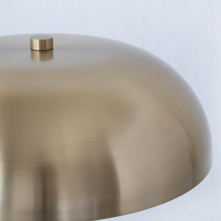 SAN LOURENCA MARBLE TABLE LAMP  |  ANTIQUE BRASS SHADE + WHITE MARBLE