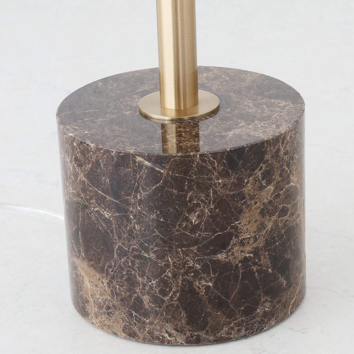 SAN LOURENCA MARBLE TABLE LAMP  |  TAUPE SHADE + MOCHA MARBLE