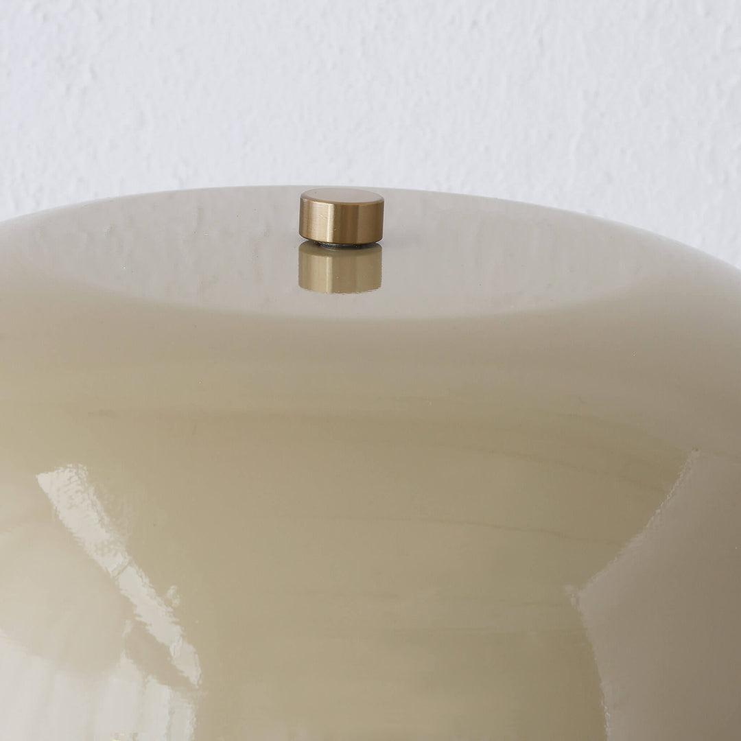 SAN LOURENCA MARBLE TABLE LAMP  |  TAUPE SHADE + MOCHA MARBLE