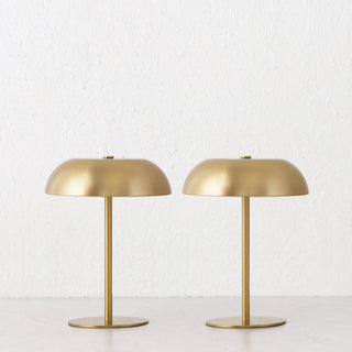 SAO MARTINHO DOME LED RECHARGEABLE INDOOR/OUTDOOR LAMP BUNDLE X2  |  21CM  |  ANTIQUE BRASS