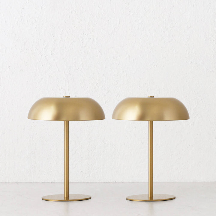 SAO MARTINHO DOME LED RECHARGEABLE INDOOR/OUTDOOR LAMP BUNDLE X2  |  21CM  |  ANTIQUE BRASS