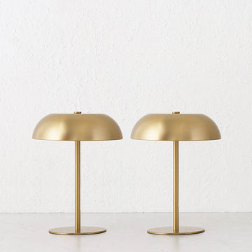 SAO MARTINHO DOME LED RECHARGEABLE INDOOR/OUTDOOR LAMP BUNDLE X2  |  21CM  |  ANTIQUE BRASS