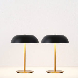 SAO MARTINHO DOME LED RECHARGEABLE LAMP  |  21CM  |  MATTE BLACK + ANTIQUE BRASS | BUNDLE x2