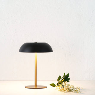 SAO MARTINHO DOME LED RECHARGEABLE LAMP  |  21CM  |  MATTE BLACK + ANTIQUE BRASS