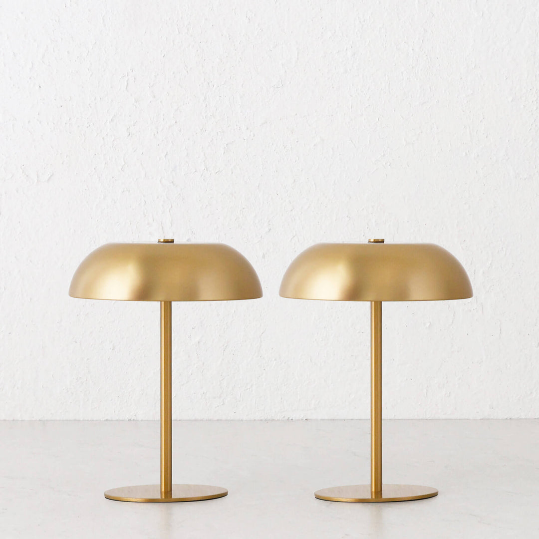 SAO MARTINHO DOME LED RECHARGEABLE INDOOR/OUTDOOR LAMP BUNDLE X2  |  21CM  |  ANTIQUE BRASS