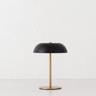 SAO MARTINHO DOME LED RECHARGEABLE LAMP  |  21CM  |  MATTE BLACK + ANTIQUE BRASS