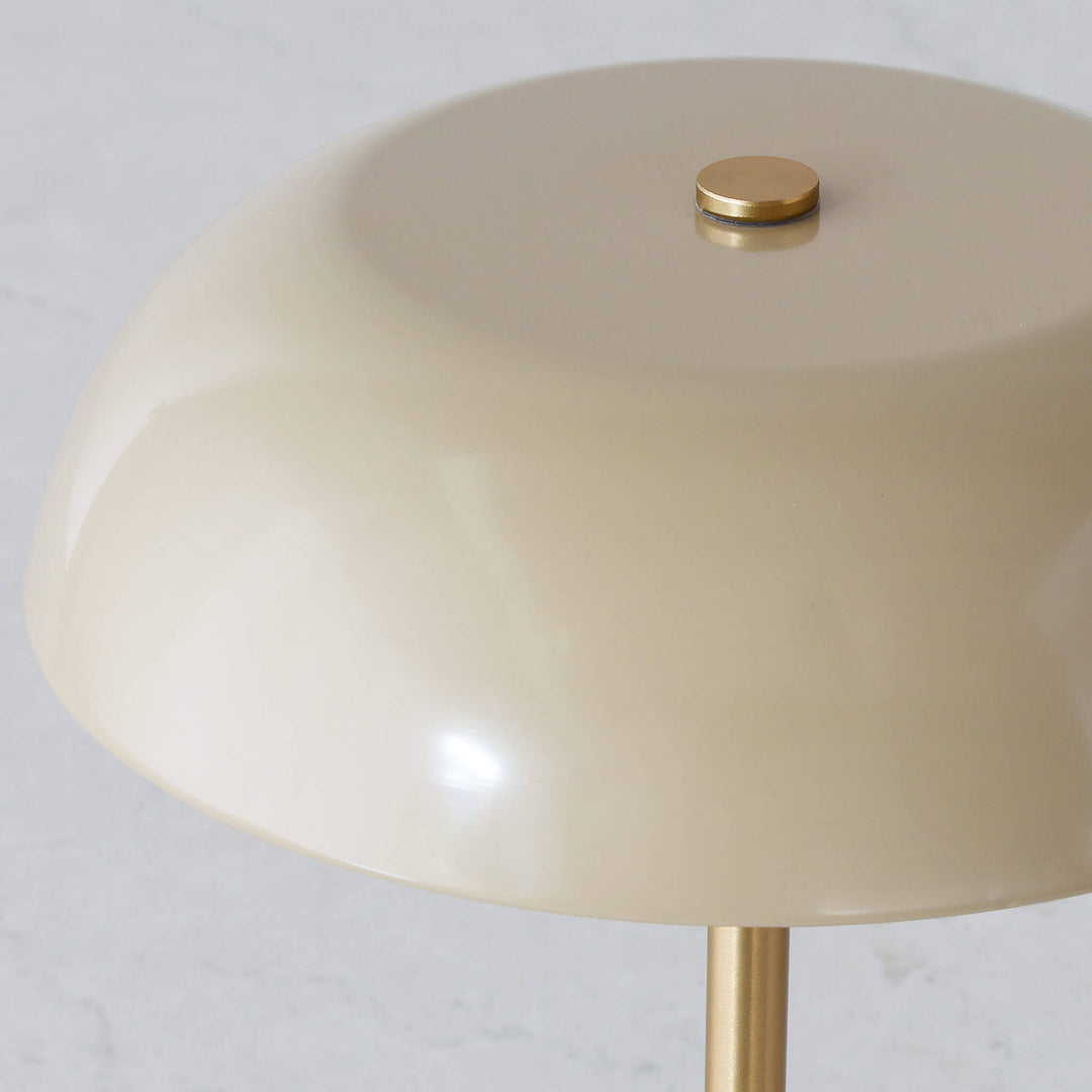 SAO MARTINHO DOME LED RECHARGEABLE LAMP  |  21CM  |  TAUPE + ANTIQUE BRASS