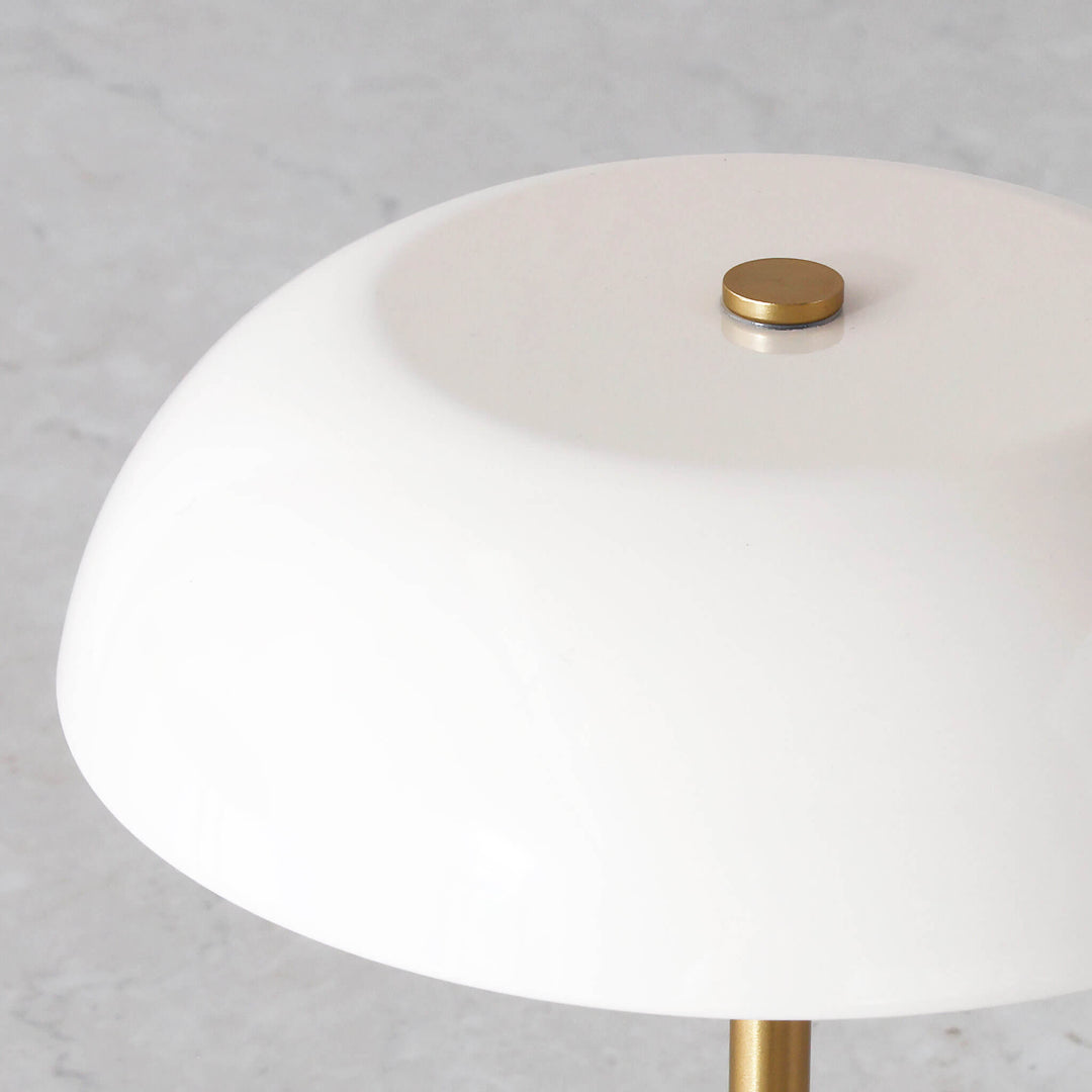 SAO MARTINHO DOME LED RECHARGEABLE LAMP  |  21CM  |  OFF WHITE + ANTIQUE BRASS