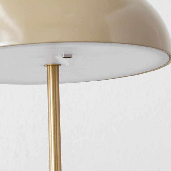 SAO MARTINHO DOME LED RECHARGEABLE LAMP  |  35CM  |  TAUPE + ANTIQUE BRASS