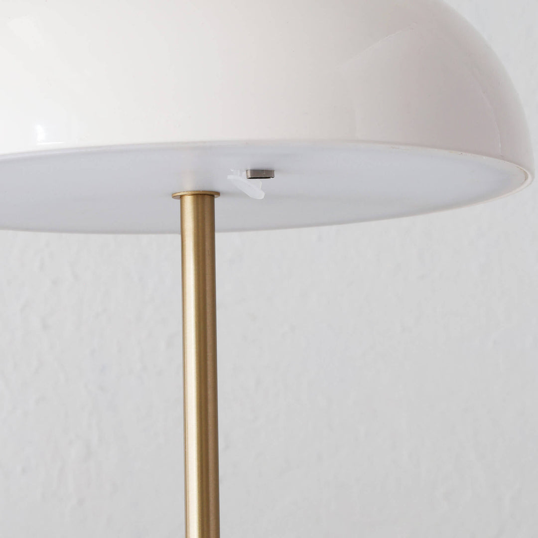SAO MARTINHO DOME LED RECHARGEABLE LAMP  |  35CM  |  OFF WHITE + ANTIQUE BRASS