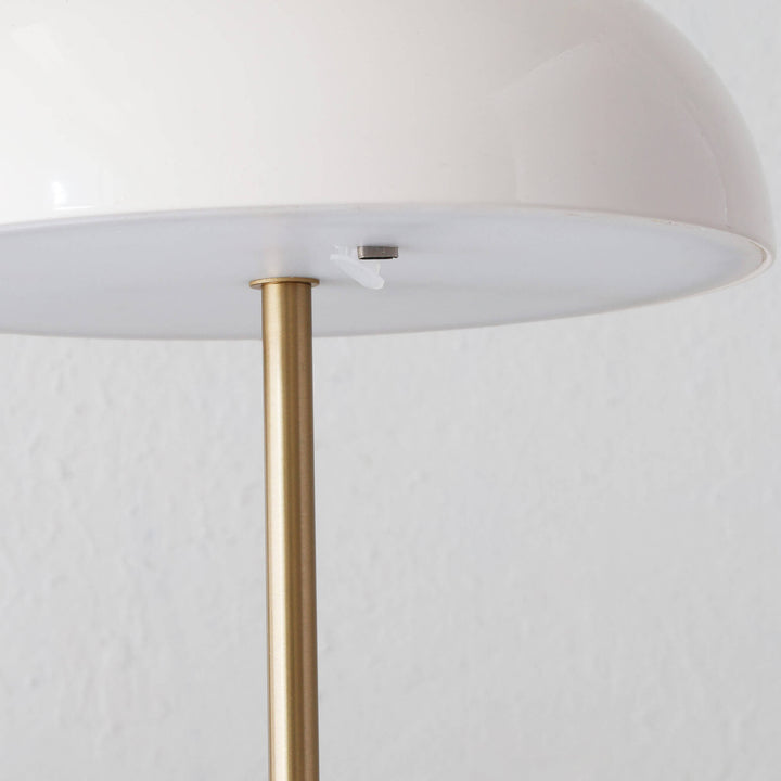 SAO MARTINHO DOME LED RECHARGEABLE LAMP  |  35CM  |  OFF WHITE + ANTIQUE BRASS