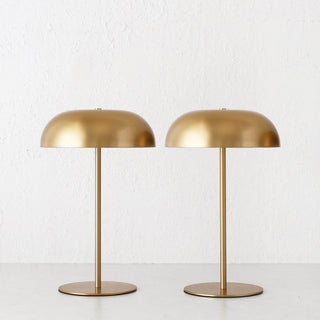 SAO MARTINHO DOME LED RECHARGEABLE LAMP BUNDLE X2  |  35CM  |  ANTIQUE BRASS