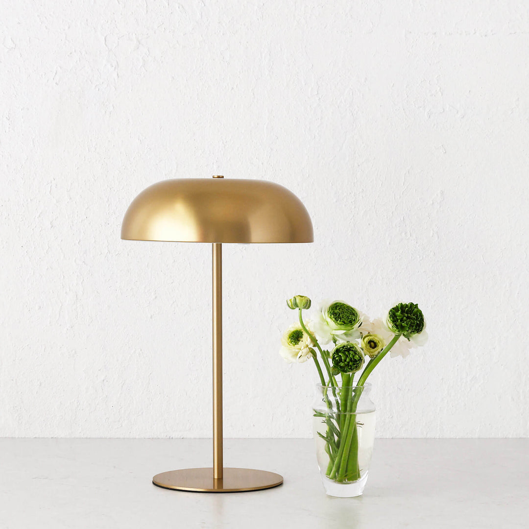 SAO MARTINHO DOME LED RECHARGEABLE LAMP  |  35CM  |  ANTIQUE BRASS