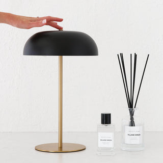 SAO MARTINHO DOME LED RECHARGEABLE LAMP  |  35CM  |  MATTE BLACK + ANTIQUE BRASS