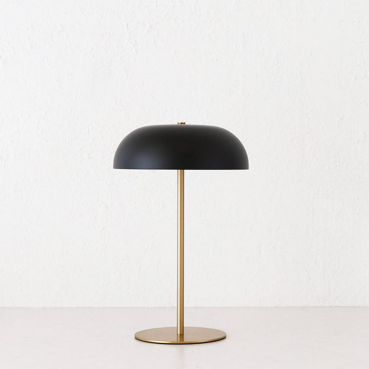 SAO MARTINHO DOME LED RECHARGEABLE LAMP  |  35CM  |  MATTE BLACK + ANTIQUE BRASS