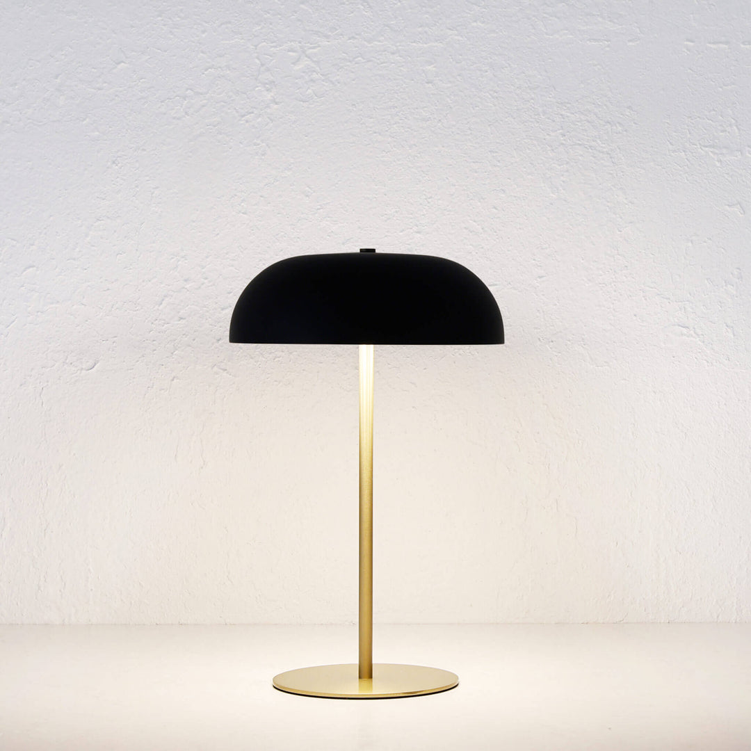 SAO MARTINHO DOME LED RECHARGEABLE LAMP  |  35CM  |  MATTE BLACK + ANTIQUE BRASS