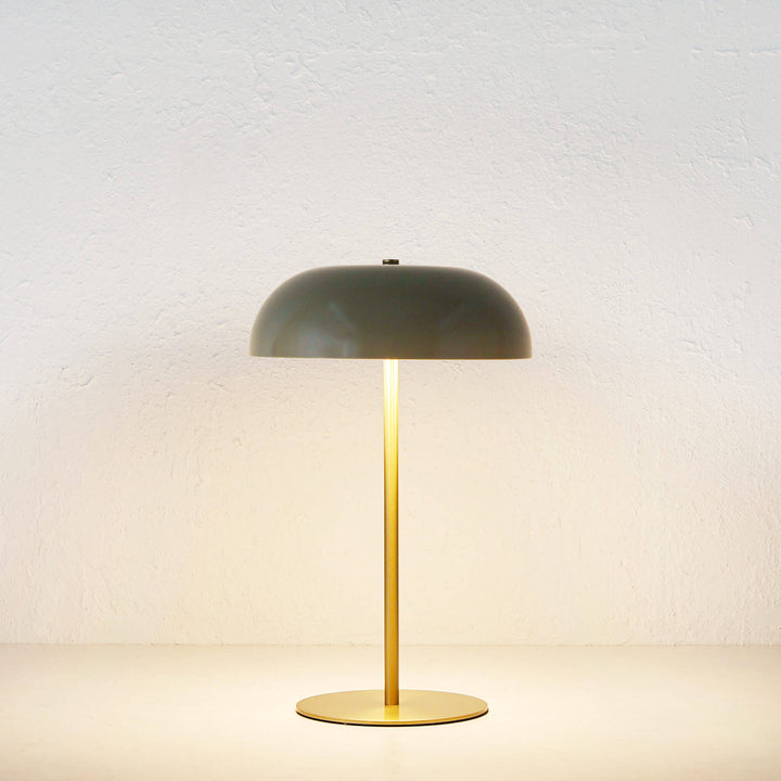 SAO MARTINHO DOME LED RECHARGEABLE LAMP  |  35CM  |  TAUPE + ANTIQUE BRASS