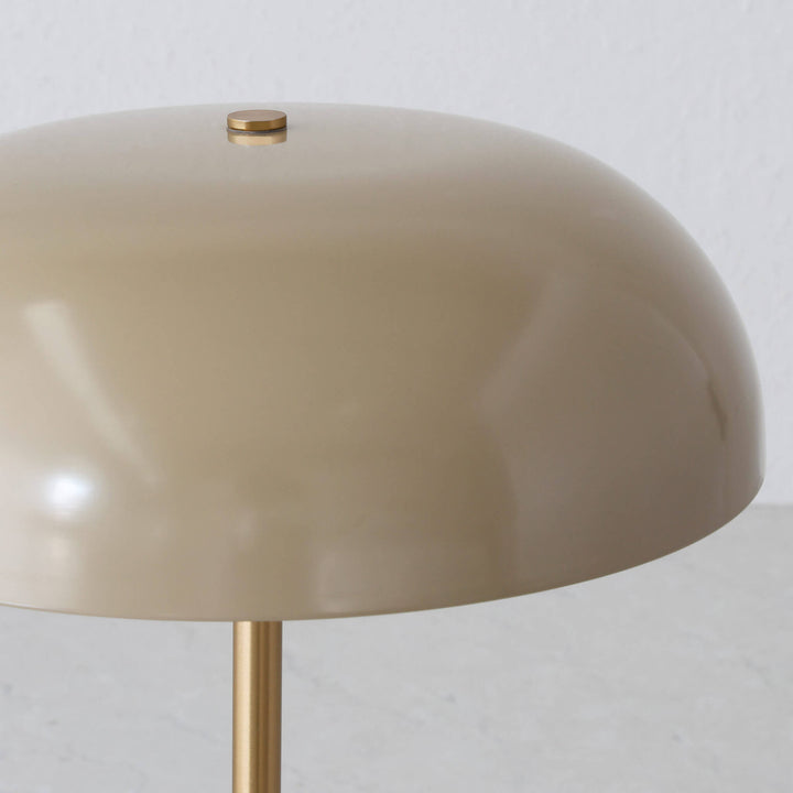 SAO MARTINHO DOME LED RECHARGEABLE LAMP  |  35CM  |  TAUPE + ANTIQUE BRASS
