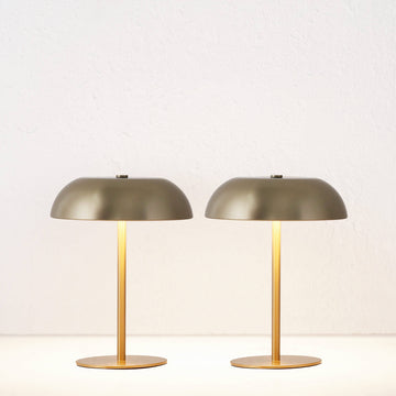 SAO MARTINHO DOME LED RECHARGEABLE INDOOR/OUTDOOR LAMP BUNDLE X2  |  21CM  |  ANTIQUE BRASS