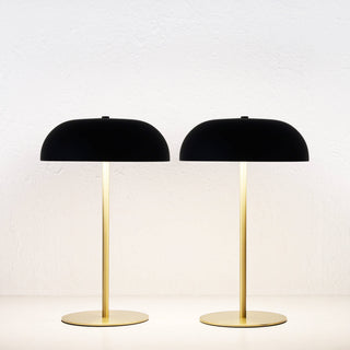 SAO MARTINHO DOME LED RECHARGEABLE LAMP BUNDLE X2  |  35CM  |  MATTE BLACK + ANTIQUE BRASS