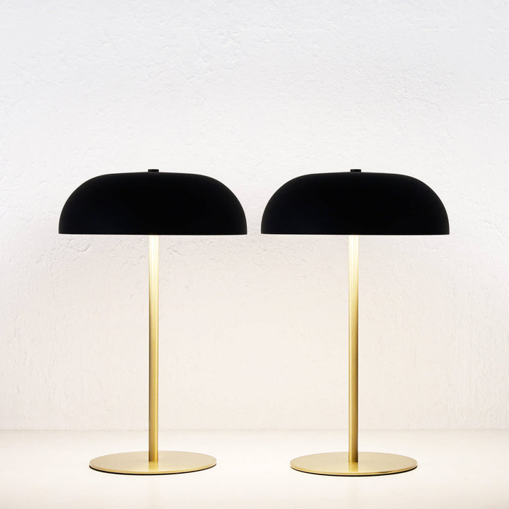 SAO MARTINHO DOME LED RECHARGEABLE LAMP BUNDLE X2  |  35CM  |  MATTE BLACK + ANTIQUE BRASS