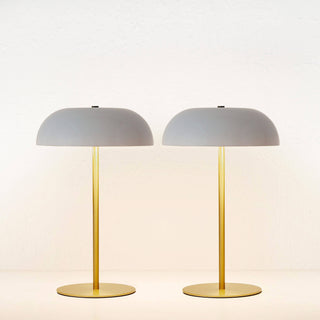 SAO MARTINHO DOME LED RECHARGEABLE LAMP BUNDLE X2  |  35CM  |  OFF WHITE + ANTIQUE BRASS