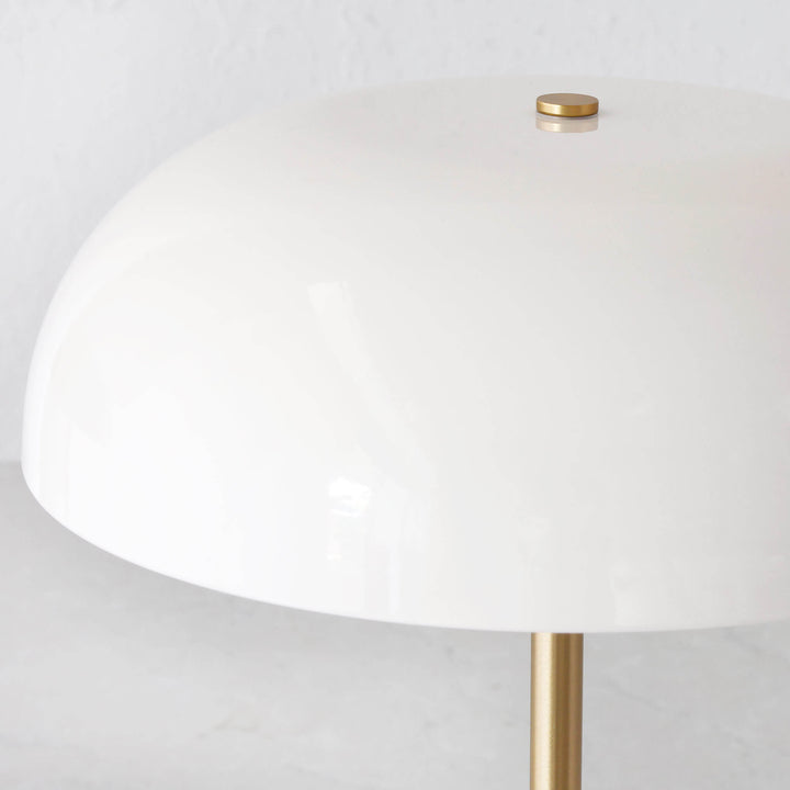 SAO MARTINHO DOME LED RECHARGEABLE LAMP  |  35CM  |  OFF WHITE + ANTIQUE BRASS