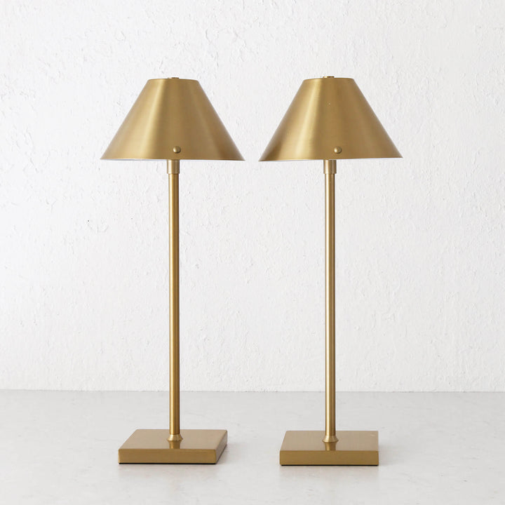 SAO VICENTE LED RECHARGEABLE LAMP BUNDLE X2  |  45CM  |  ANTIQUE BRASS