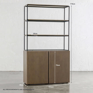 SAUVAGE LONDA OPEN BOOK SHELF  |  IVORY WASH | MEASUREMENTS