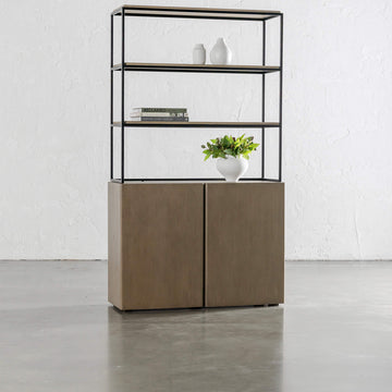 SAUVAGE LONDA OPEN BOOK SHELF  |  IVORY WASH