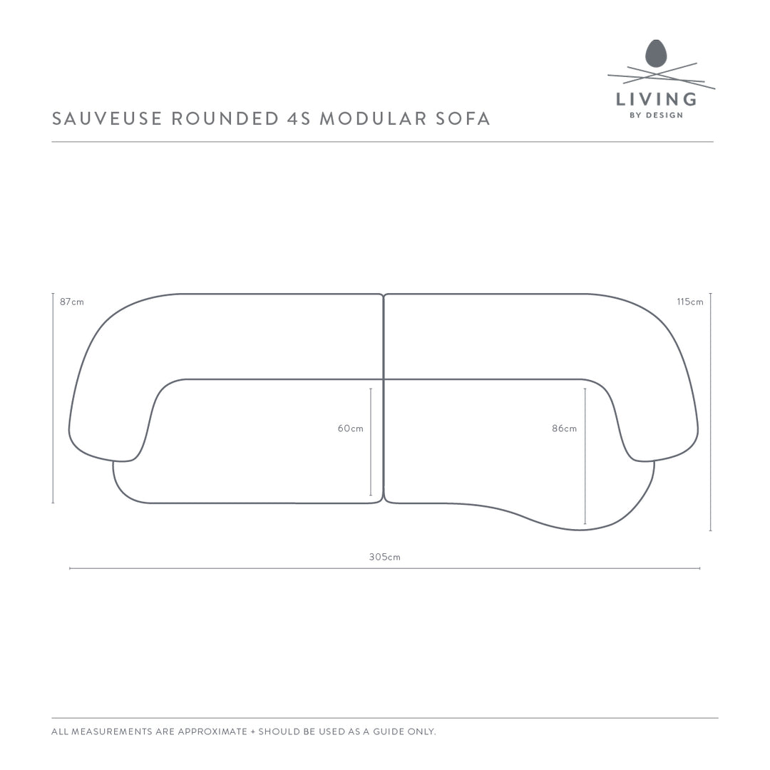 SAUVEUSE ROUNDED 4S MODULAR SOFA AERIAL DIAGRAM