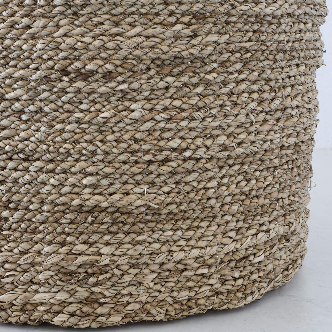 SEAGRASS BASKET WITH ROPE TWIST HANDLE BUNDLE X2  |  M + L  |  NATURAL