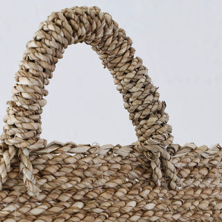 SEAGRASS STORAGE BASKET BUNDLE X2  |  M + L  |  NATURAL + BLACK CENTRE STRIPE