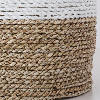 SEAGRASS STORAGE BASKET BUNDLE X2  |  M + L  |  NATURAL + WHITE CENTRE STRIPE