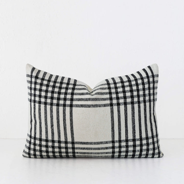 SERRAVILLE CUSHION | BLACK STRIPE + NATURAL | 40X60
