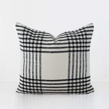 SERRAVILLE CUSHION | BLACK STRIPE + NATURAL | 50X50
