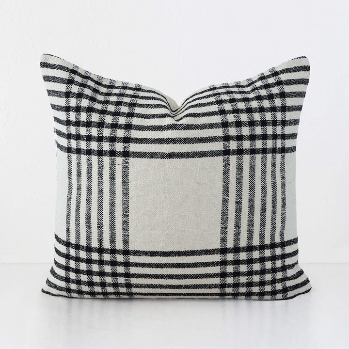 SERRAVILLE CUSHION | BLACK STRIPE + NATURAL | 60X60
